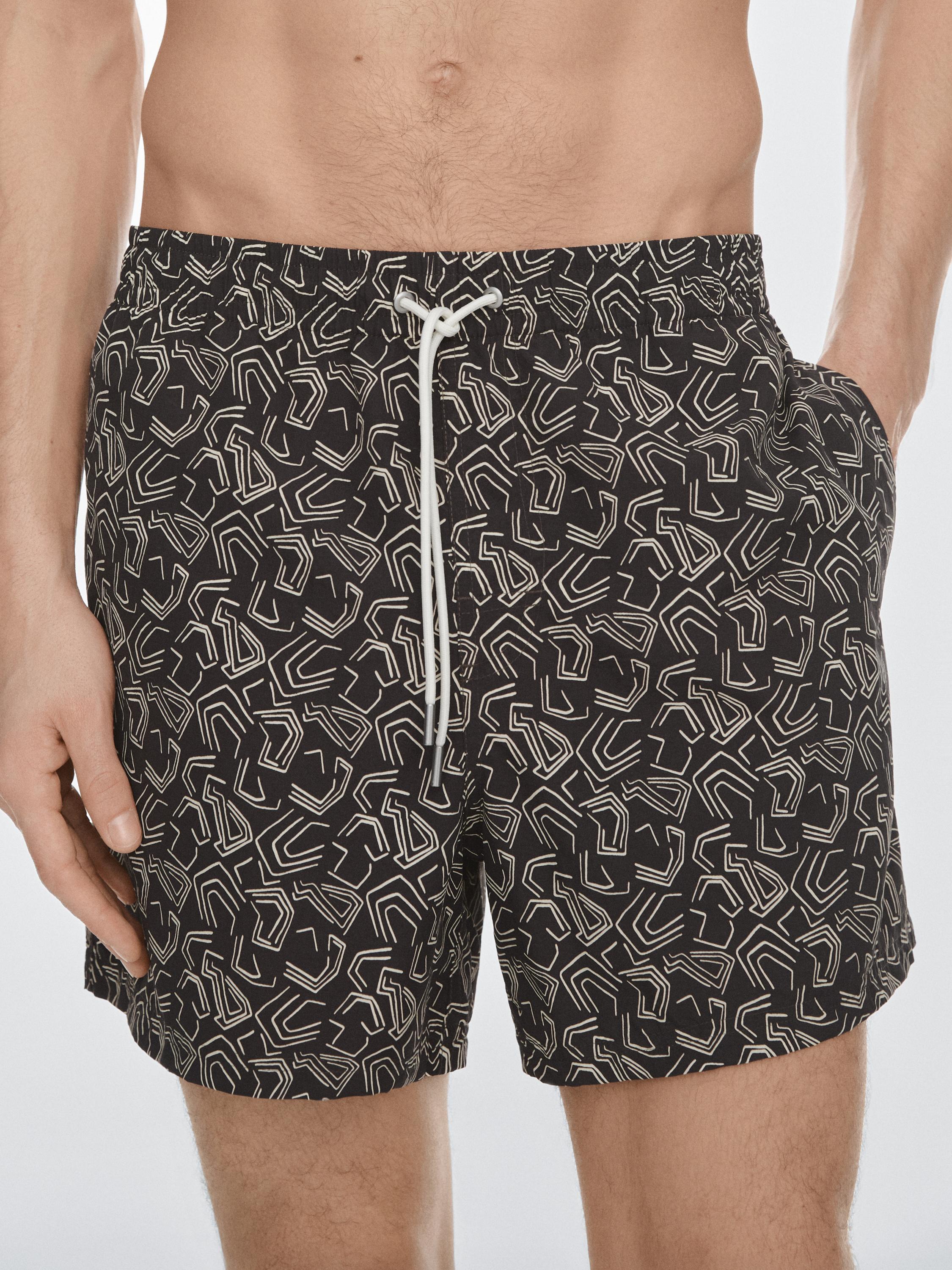 Short de bain à imprimé abstrait